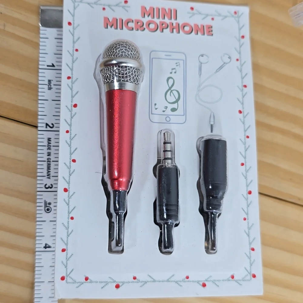 Vivitar Mini Microphone with Adapters - Red New